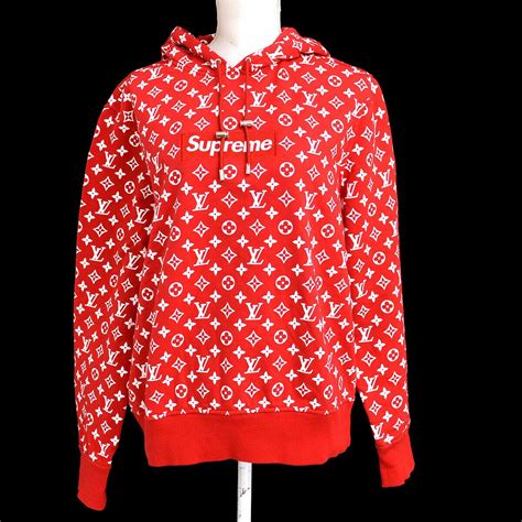 red and white supreme louis vuitton hoodie|Louis Vuitton supreme red bomber.